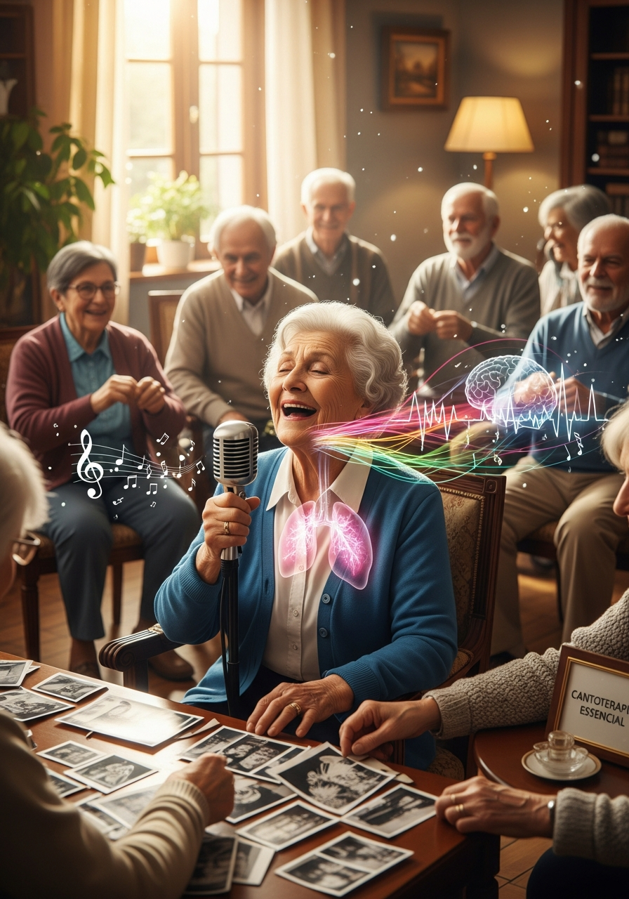 Grupo de Cantoterapia com a professora Claudia Monteiro